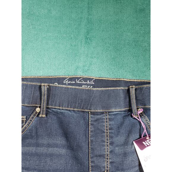 Gloria Vanderbilt Jeans Size 16 W Womens Blue Pants Stretch Pull on Capri NWT - Picture 9 of 16